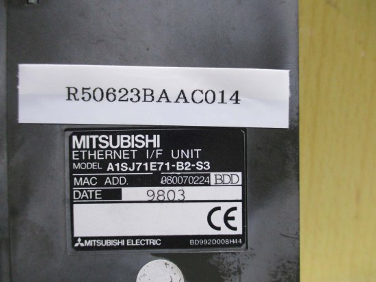 中古 MITSUBISHI ETHERNET I/F UNIT A1SJ71E71-B2-S3 インタフェースユニット - growdesystem