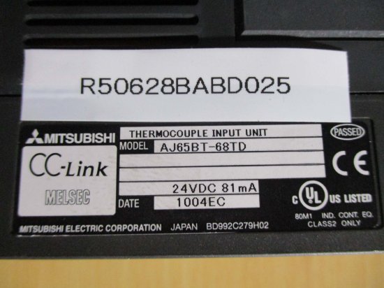 中古 MITSUBISHI THERMOCOUPLE INPUT UNIT AJ65BT-68TD CC-Link 熱電対温度入力装置 -  growdesystem