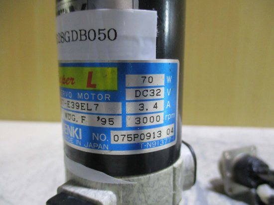 中古 SANYO DENKI DC SERVO MOTOR L407-E39EL7 3相ステッピングモータ70W - growdesystem