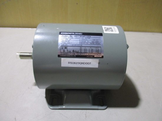 中古 ICHINOMIYA DENKI THREE PHASE INDUCTIN MOTOR AEMTBH4P100W 0.1KW -  growdesystem