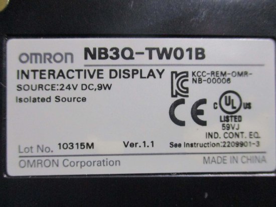 中古 OMRON INTERACTIVE DISPLAY NB3Q-TW01B 3.5インチTFTカラー プログラマブルターミナル -  growdesystem