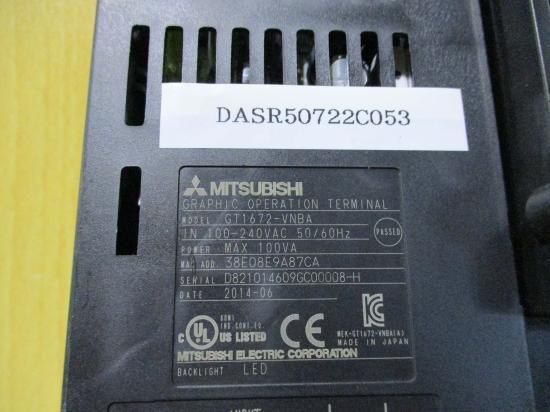 中古 MITSUBISHI GT1672-VNBA-240VAC 50/60Hz /GT15-ABUS 5VDC 0.12A