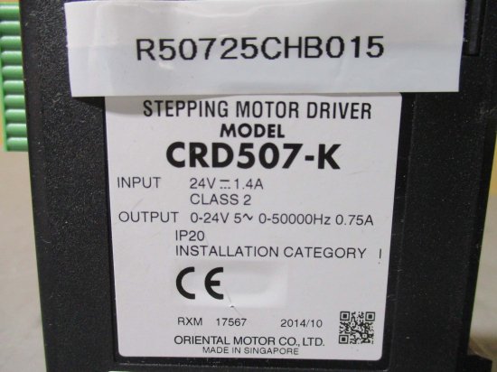 中古 ORIENTALMOTOR STEPPING MOTOR DRIVER CRD507-K ステッピングモータードライバー -  growdesystem