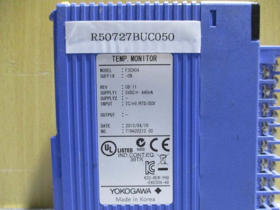 中古YOKOGAWA F3CX04-0N 温度モニタモジュール - growdesystem