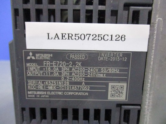 中古 MITSUBISHI INVERTER FR-E720-2.2K インバーター - growdesystem