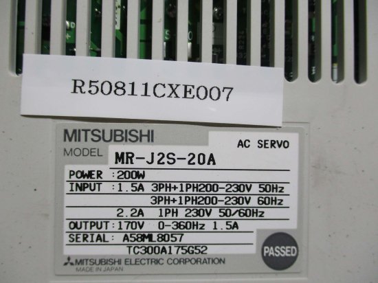 中古 MITSUBISHI 三菱電機 サーボアンプ MR-J2S-20A AC SERVO 200W - growdesystem