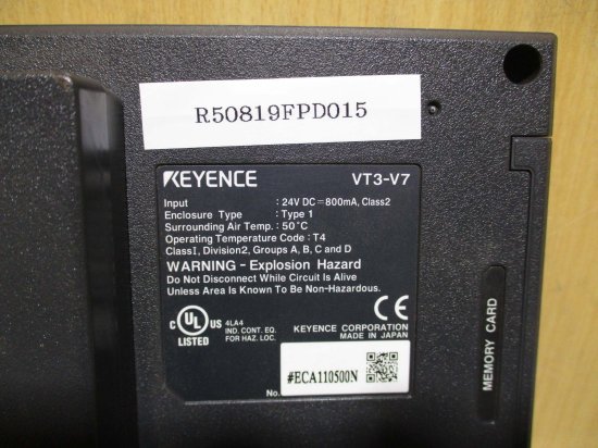 中古 KEYENCE VT3-V7 7型 VGA TFTカラー タッチパネル ＜通電OK＞ - growdesystem