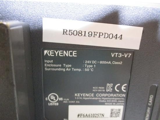 中古 KEYENCE VT3-V7/VT3-E3 7型 VGA TFTカラー タッチパネル