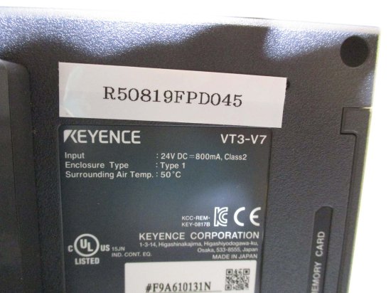 中古 KEYENCE VT3-V7/VT3-E3 7型 VGA TFTカラー タッチパネル＜通電OK 
