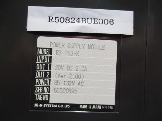 中古 M・SYSTEM POWER SUPPLY MODULE R3-PS3-KリモートI／O変換器 R3シリーズ 2個 - growdesystem