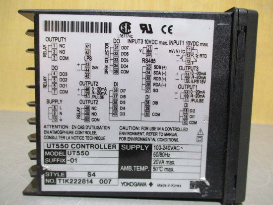 中古 YOKOGAWA CONTROLLER UT550 デジタル指示調節計 100-240VAC - growdesystem