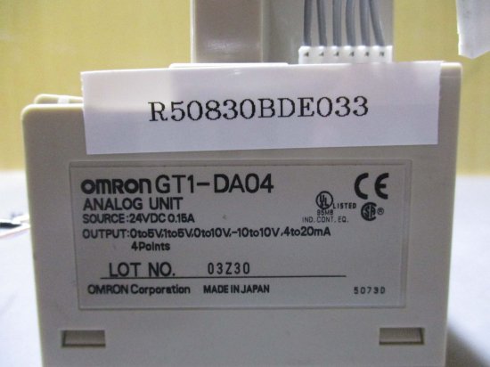 中古 OMRON アナログ入力/AD変換装置 GT1-AD04 ANALOG UNIT - growdesystem