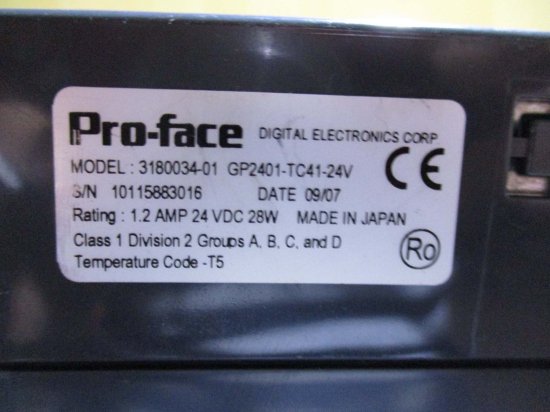 Pro-face 3180034-01 GP2401-TC41-24V プログラマブル表示器 可動品-