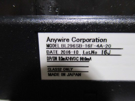 中古 AnyWire BL296SB-16F-4A-20 小型端子台ターミナル 24VDC 4個 - growdesystem