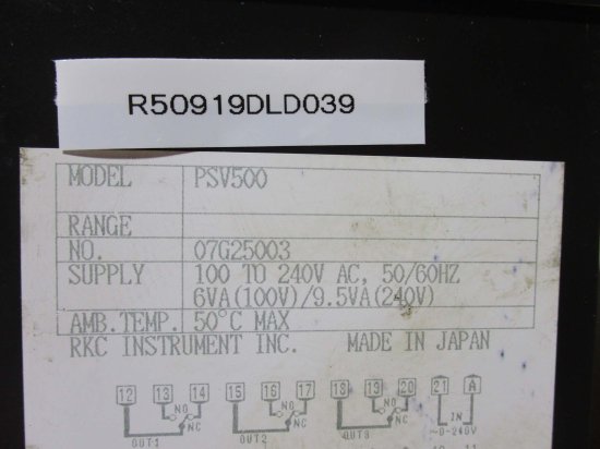 中古 RKC PSV500 TEMPERATURE CONTROLLER 100-240VAC 6VA/9.5VA - growdesystem