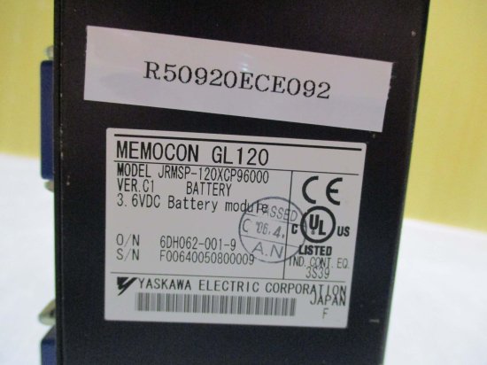 中古 YASKAWA MEMOCON GL120 JRMSP-120XCP96000 バッテリモジュール