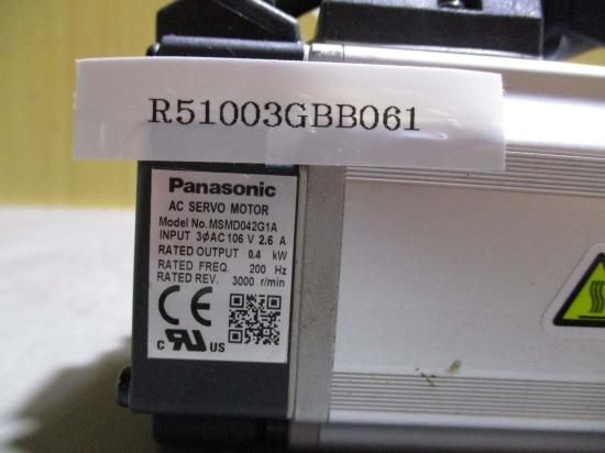 中古 PANASONIC AC SERVO MOTOR MSMD042G1A AC サーボモータ0.4KW - growdesystem