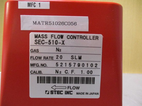 中古 STEC INC MASS FLOW CONTROLLER SEC-510-X マスフローコントローラ - growdesystem