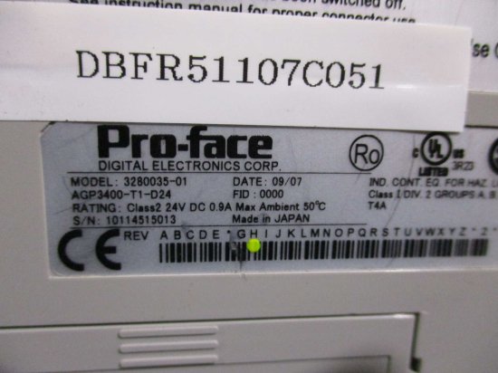 中古 PRO FACE 3280035-01 AGP3400-T1-D24 プログラマブル表示器 通電