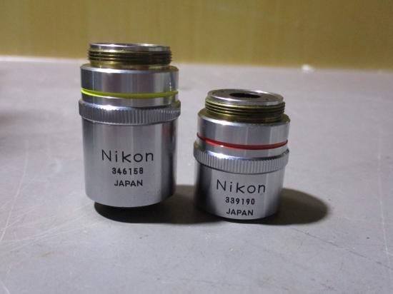 中古 NIKON OPTIPHOT-2 生物顕微鏡 / Nikon 346158 M Plan 10 / 339190 M Plan 5/  ＜通電OK＞ - growdesystem