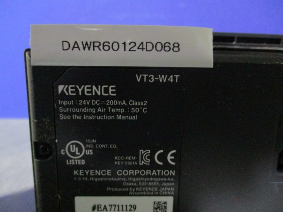 中古 KEYENCE VT3-W4T タッチパネル 通電OK - growdesystem