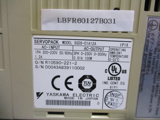 中古 YASKAWA SERVO PACK SGDS-01A12A ACサーボパック - growdesystem