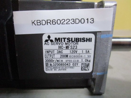 中古 MITSUBISHI HC-MFS23 200W ACサーボモーター - growdesystem