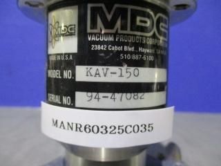 Mdc KAV-150 Vacuum Angle Valve