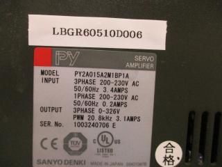  SANYO DENKI PY2A015A2M1BP1A SERVO AMPLIFIER 50/60Hz