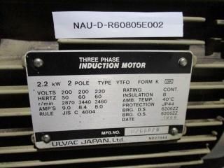 ULVAC PM4-1970-S00015 P-034 006CM/INDUCTION MOTOR YTFO 2.2KW 