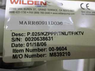 WILDEN Pneumatic Diaphragm Pump 00-9604 P.025/KZPPP/TNL/TF/KTV/