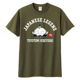 JAPANESE LEGEND<br>豊臣秀吉<br>コットンTシャツ<br>アーミーグリーン
