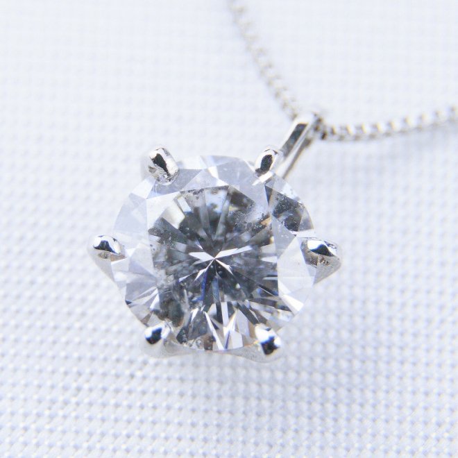 122k番　0.596ｃｔ　本物　DIA　Pt900　プラチナ　大粒　ダイヤ　ダイヤモンド　ネックレス・ペンダント　1.2g　40ｃｍ -  JEWELRY SHOP ETERNITY