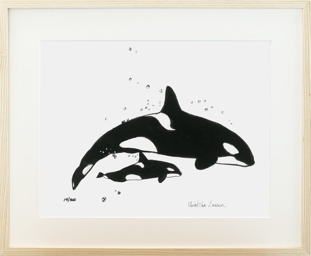 Orca Whale with Baby | クリスチャン・ラッセン | アート・オブ・ライフ 株式会社 | 日本正規販売代理店