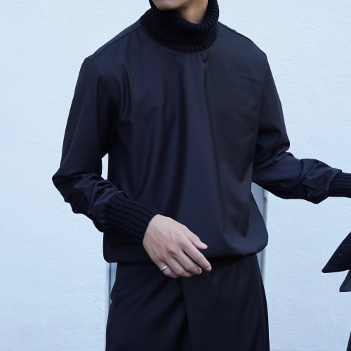 FINE WOOL RIB PULLOVER 