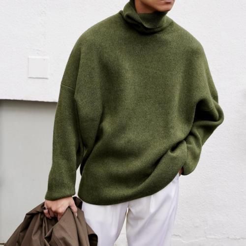 DRAPING HIGH NECK PULLOVER