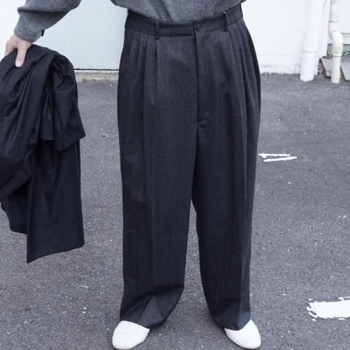 DRAPING 5-TUCK WIDE TROUSERS