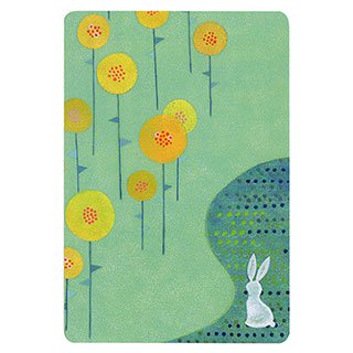 ポストカード【Rabbit flower garden (ウサギの花畑)】*きむらともこ