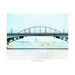 ポストカード【橋と海と空。】*sora*_imagination