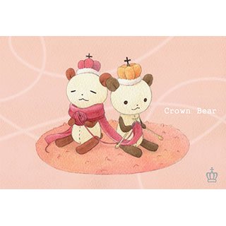 ポストカード【Crown Bear 編み物】*Tea Drop