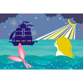 ポストカード【人魚姫と王子の船】*中谷こまき