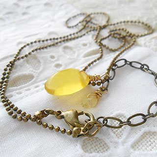 蜂蜜檸檬の小粒ネックレス *Luna Antique*