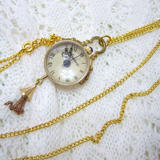 金色の手巻き式懐中時計・小*Luna Antique*
