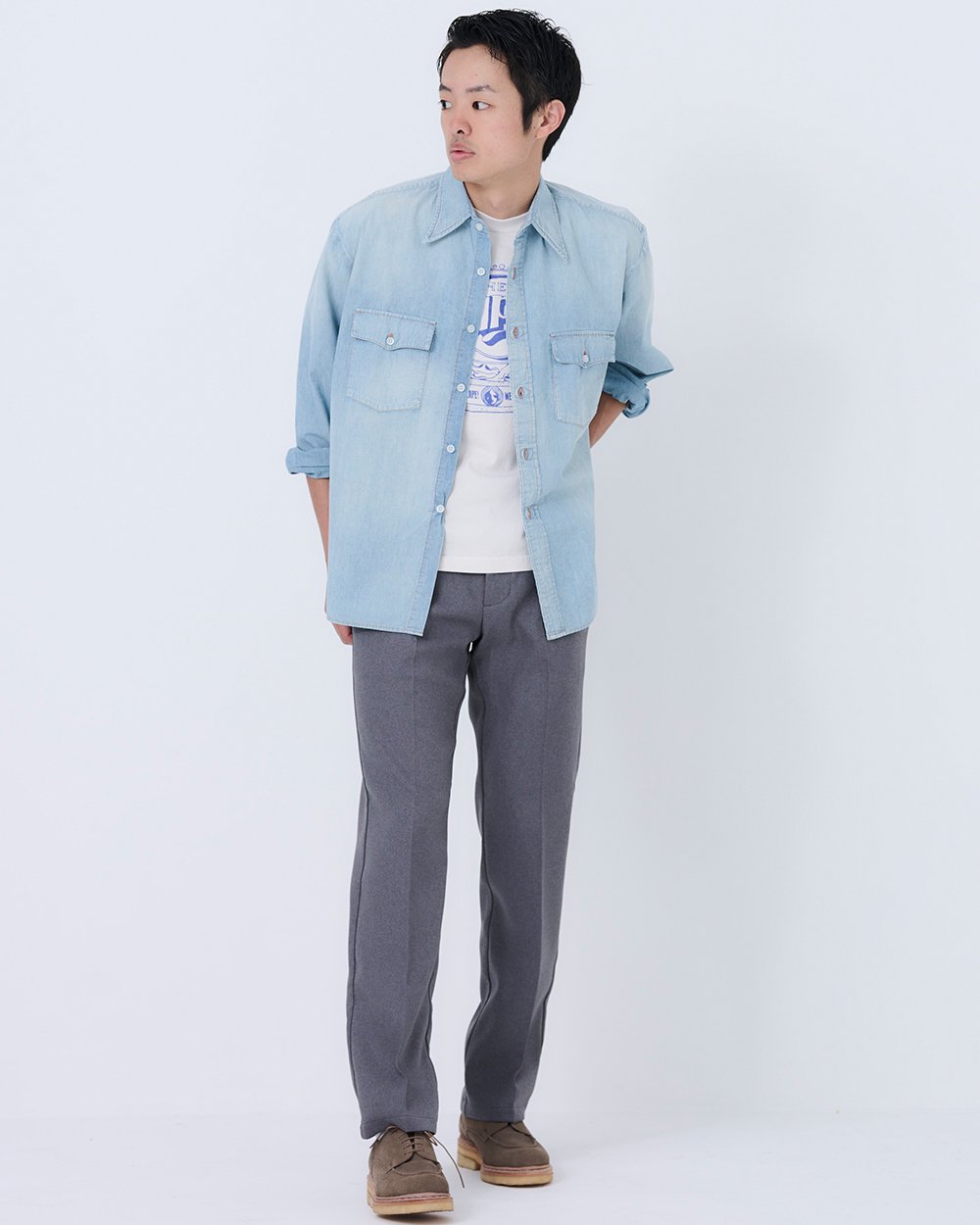 W/W SHIRTS CHAMBRAY 'USED' - bag'n'noun necessary or unnecessary バッグンナウン  ネセサリーオアアンネセサリー