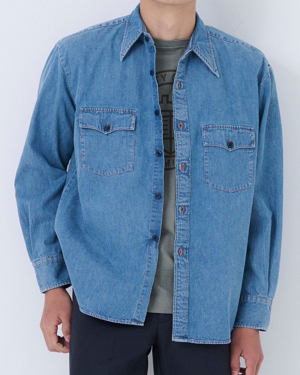 W/W SHIRTS DENIM 'USED' - bag'n'noun necessary or unnecessary バッグンナウン  ネセサリーオアアンネセサリー