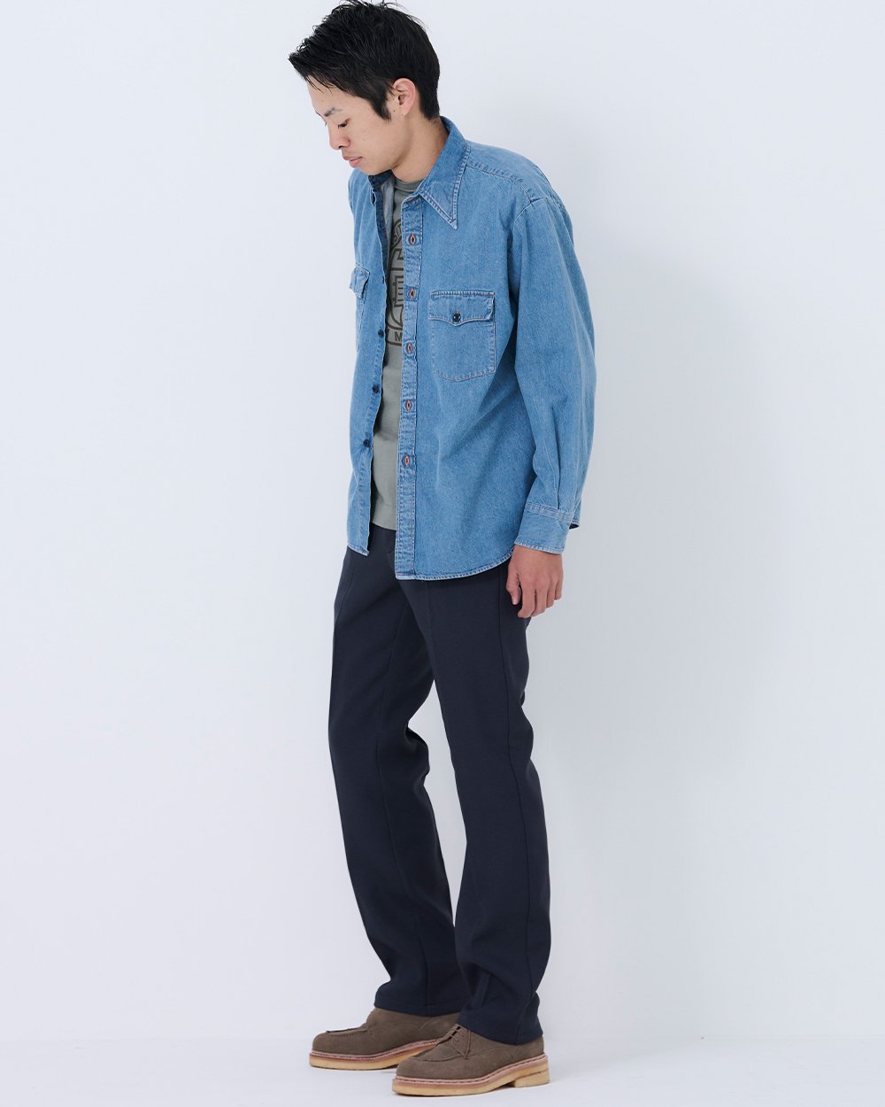 W/W SHIRTS DENIM 'USED' - bag'n'noun necessary or unnecessary バッグンナウン  ネセサリーオアアンネセサリー