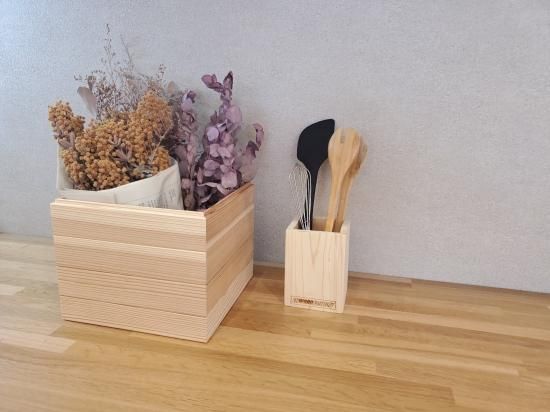 樺(水目桜) 木製ペン立て5連 無垢板 ペンスタンド - WOODFACTORY