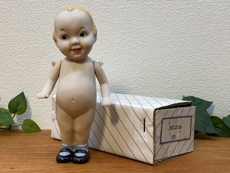 デッドストック 箱付き 陶器製キューピー人形 ビスクドール No.3718