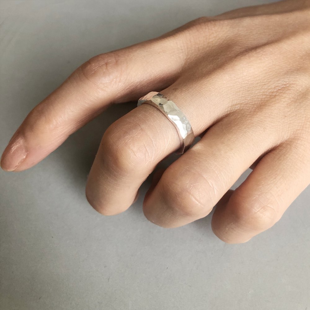 silver ring 4mm / シルバーリング 4mm - 一点ものおしゃれリング 普段