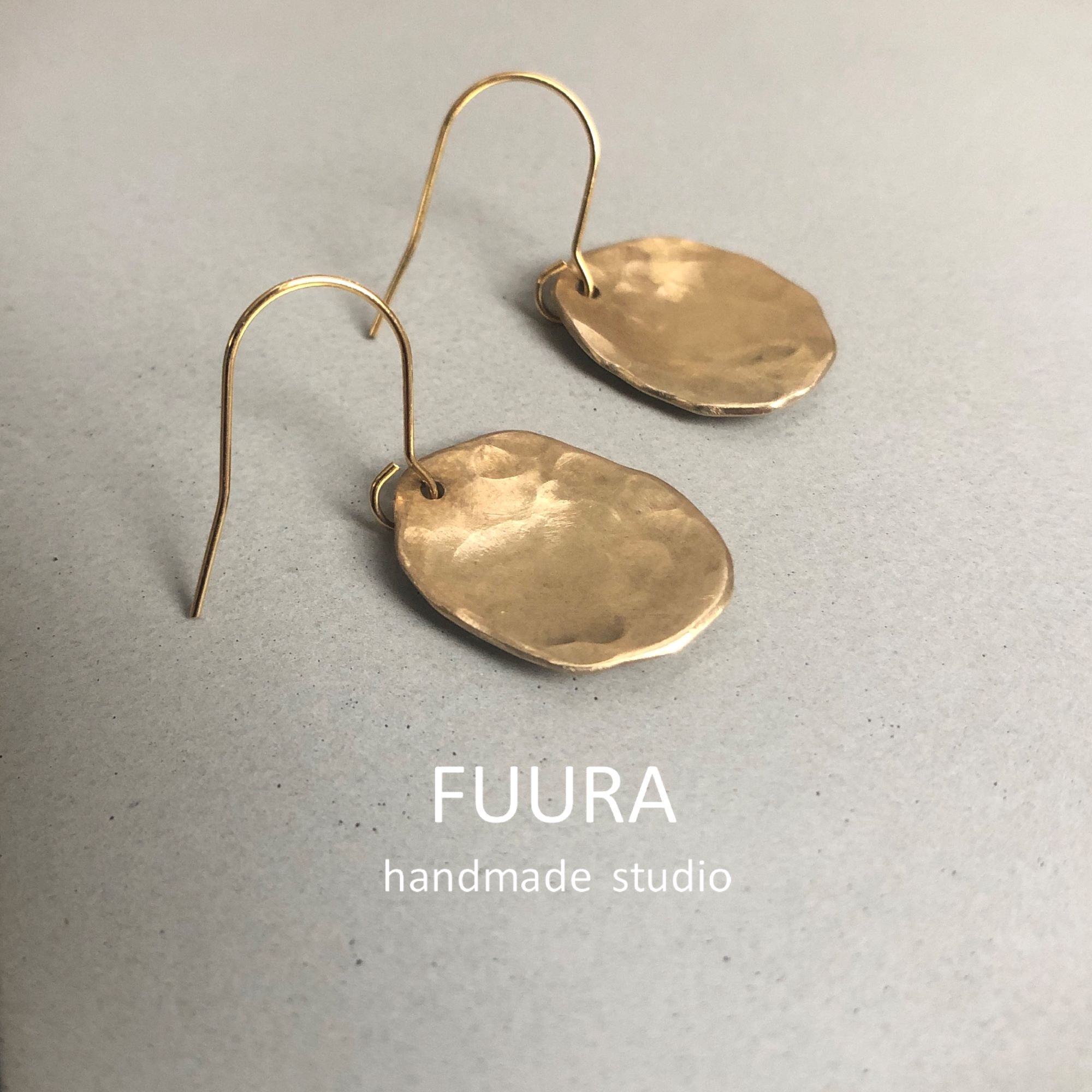 brass pierce sizuku / 真鍮ピアス 雫 - 一点ものおしゃれリング 普段使いシンプル大人アクセサリー【FUURA】